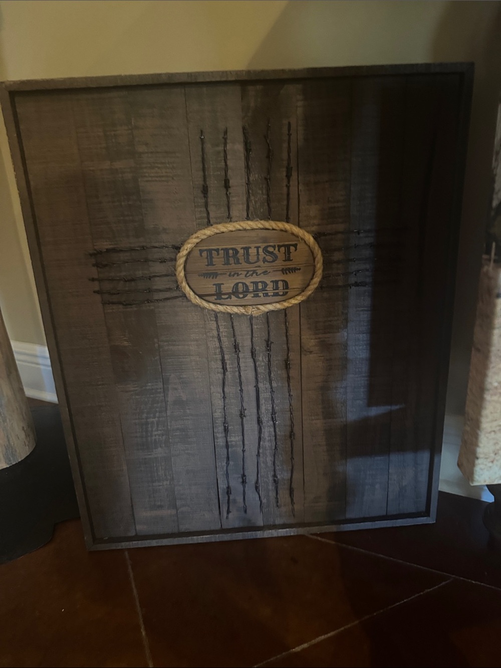 Rustic Brown "Trust in the Lord" Wall Art